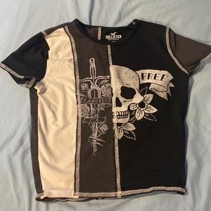 Skull tee shirt cropped